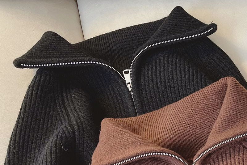 Premium Knit Zip Sweater